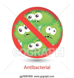 Vector Stock - Antibacterial sign with a funny cartoon ...