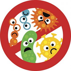 Cute Kindergarten Nursery Anti-Germs Bacteria Cartoon Icon Vinyl Decal  Sticker (4