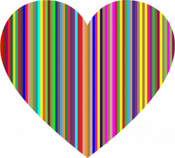 Colorful Vertical Striped Heart Icons PNG - Free PNG and Icons Downloads
