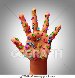 Stock Illustration - Hand germs. Clip Art gg76348496 - GoGraph