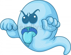 Blue Ghost Scaring Someone | Vector Illustrations | Free ...