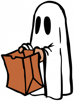 OnlineLabels Clip Art - Ghost With Bag (Colour)