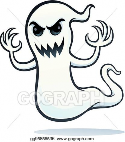 EPS Illustration - Spooky angry ghost. Vector Clipart ...
