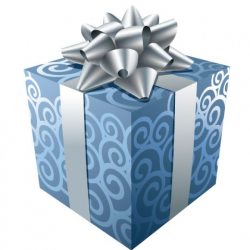 Blue Gift with Silver Ribbon Clipart | Gallery Yopriceville ...