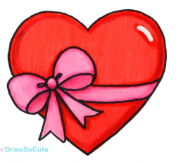 Heart Gift | Hearts in 2019 | Easy drawings, Cartoon drawing ...