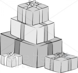 Grayscale Wedding Gifts Clipart | Wedding Gift Clipart