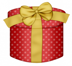 Red Round Gift Box with Yellow Bow PNG Clipart | Gallery ...