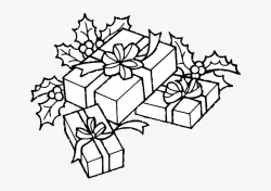 Christmas Present Clipart Black And White - Coloring ...
