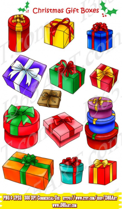50% OFF Gift Boxes Clipart, Merry Christmas Clipart ...