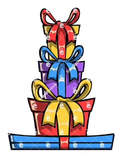 Pile Of Gift Boxes Stacked On Each Other | Christmas Vector ...