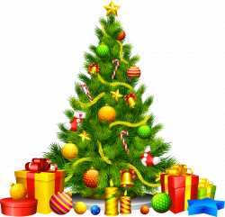 Gifts Cartoon Christmas Fir Tree Png Image