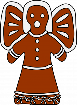 Clipart - Gingerbread Angel (with bows)