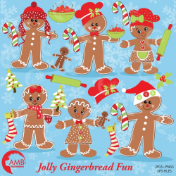 Christmas Clipart, Gingerbread clipart, Ginger bread cookie clipart,  Commercial Use, Instant Download, AMB-377