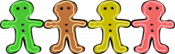 Clipart - Colorful Gingerbread Men