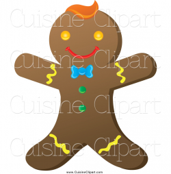 Cuisine Clipart of a Happy Gingerbread Man with Colorful ...