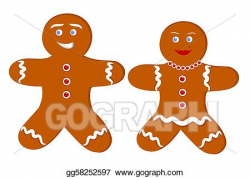 Vector Clipart - Gingerbread couple. Vector Illustration ...