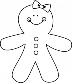 Black and White Gingerbread Girl | Teacher's CLIP ART and ...