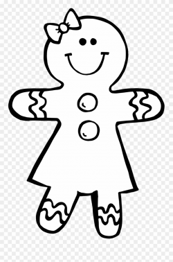 Gingerbread Man Black And White Clipart Kid - Gingerbread ...