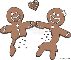 Half Eaten Gingerbread Man and Woman in Love.