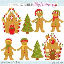 Gingerbread Village Cute Digital Clipart - Commercial Use OK ...
