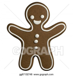 Stock Illustration - Gingerbread 3d cartoon christmas man ...