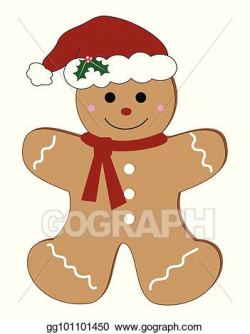 Vector Clipart - Merry christmas gingerbread man. Vector ...