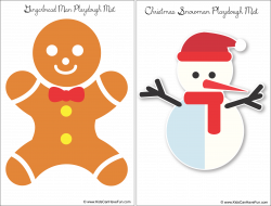 Christmas Gingerbread and Snowman Playdough Mat http://www ...