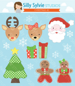 Christmas Clip Art: Reindeer Boy, Reindeer Girl, Santa ...