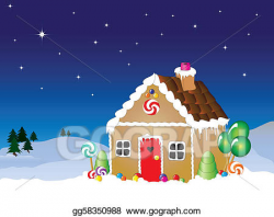 EPS Vector - Gingerbread house scene. Stock Clipart ...