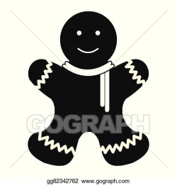 Vector Clipart - Christmas gingerbread man simple icon ...