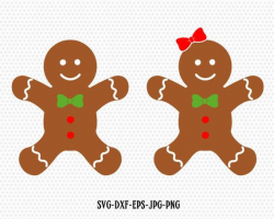 Gingerbread Cookies,Gingerman Svg,Gingerbread boy girl clip art,Christmas  SVG Cutting File Svg,CriCut Files svg jpg png dxf Silhouette cameo