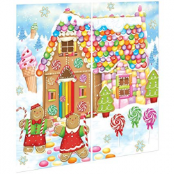 Amscan Giant Christmas Gingerbread Sweet House Candy Holiday Hansel And  Gretel Fairytale Vinyl Scene Setter School