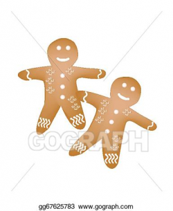 Vector Art - Two traditional christmas homemade gingerbread ...