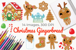 Christmas Gingerbread Clipart, Instant Download Vector Art