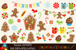 Christmas Gingerbread Clipart - Vector
