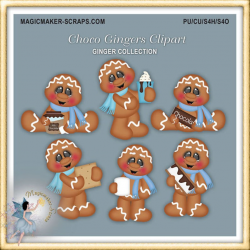 Gingerbread Clipart, Chocolate Winter