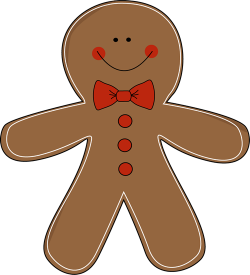 Gingerbread Man Wearing a Bow Tie clip art | Gingerbread ...