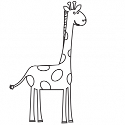 Baby Giraffe Clipart Black And White | Letters Format