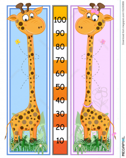 Giraffes Height Scale Illustration 15235889 - Megapixl