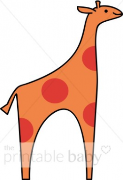 Orange Spotted Giraffe Clipart | Jungle Baby Clipart