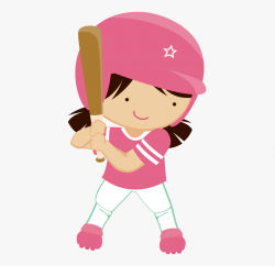 Say Hello - Girl Playing Baseball Clipart , Transparent ...