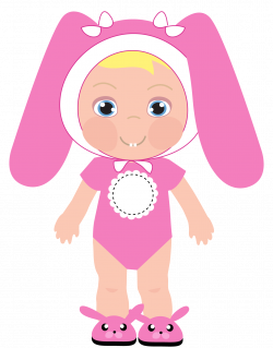 Baby Girl Clip Art | Cute baby-rabbit girl pink clip art. | Babies ...