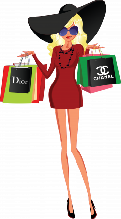 Shopping Girls Clipart digital Paper,illustration planner shopping ...