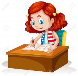 Girl Writing Clipart | Free download best Girl Writing ...