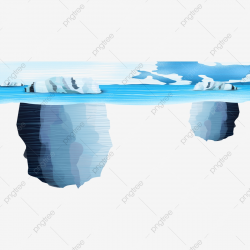 Hand Painted Cartoon Glacier Iceberg, Lake Water, Landscape ...
