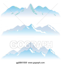 Vector Illustration - Snowy mountain peaks. Stock Clip Art ...