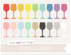 Wine Glass Clipart by Little Red Fox Shoppe on ...