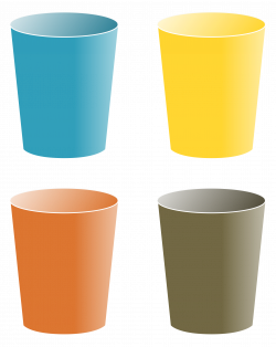 Cups by @i-art, 4 colored glass cups, on @openclipart | TEACH ...
