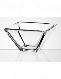 Engraved Square Italian Glass Bowl - 7.75