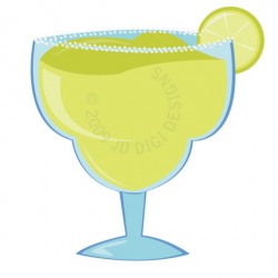 Items similar to Margarita Glass Clipart, Lime Margarita ...